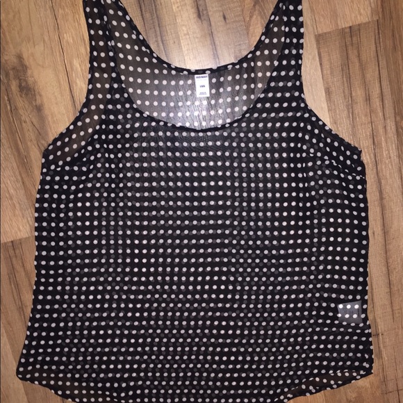 Old Navy Tops - Old Navy Sheer Polka Dot Top Size L
